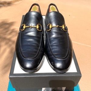 GUCCI Jordaan Leather Horsebit Loafer 406994 G9.5 = US10.5